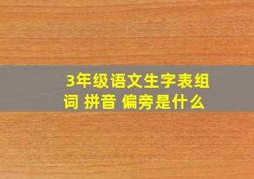 3年级语文生字表组词 拼音 偏旁是什么